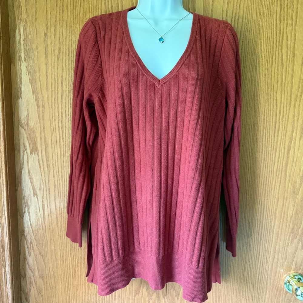 Grace & Lace Deep Red Knit Top